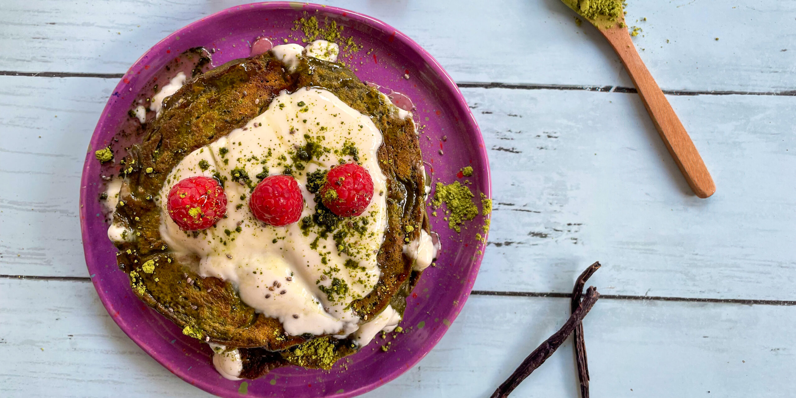 Pancakes verzi cu matcha